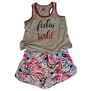 Secret Treasures Pajama Set Womens Medium Feelin Wild Tank Top Shorts Sleepwear